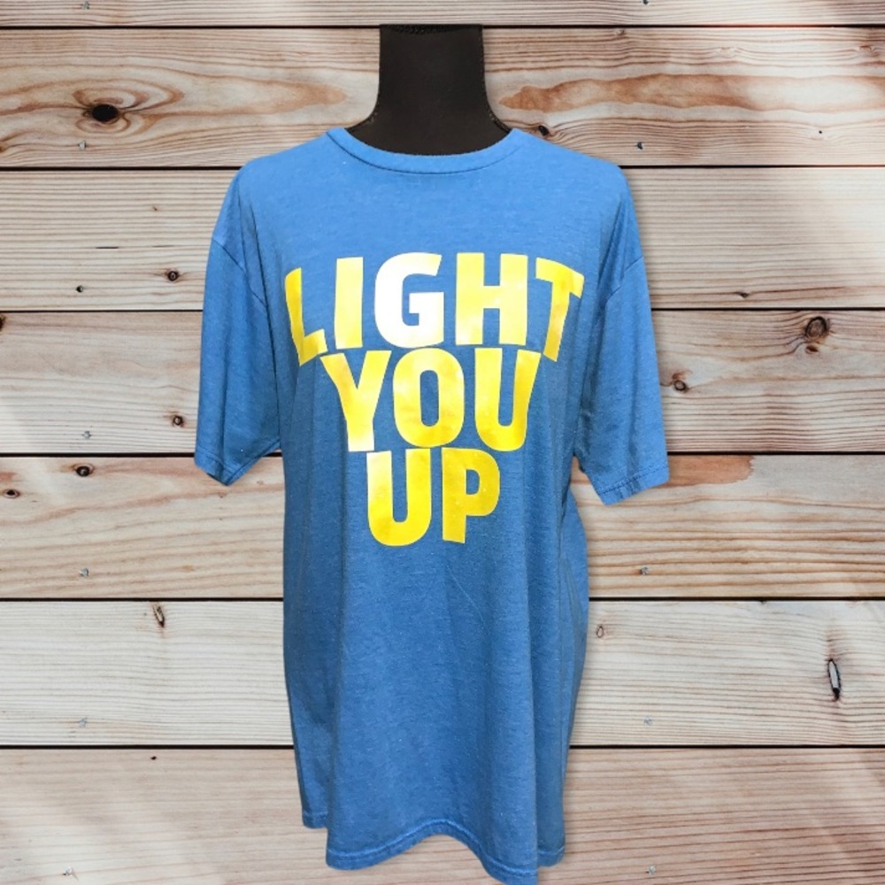 Adidas Men’s Climalite Size Large Blue Short Sleeve Tee Shirt Light You Up